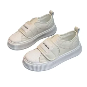 Women’s Thick Soled White Shoes Shell Head Students Sports Leisure Board Shoes