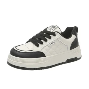Women’s Thick-Soled White Sneakers Elevated Platform New Collection Spring Genuine Leather Casual Sports Shoes Walking Style