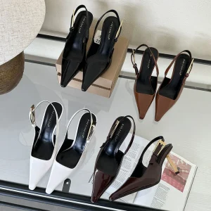 Women’s Thin heeled Low cut Shoes With the Same Style of Toe toe Sandals Small Square Pointed toe Elegant High heeled Shoes