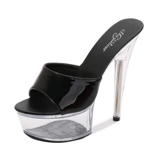 Women’s Transparent Heels Shoes High Heel Sandals