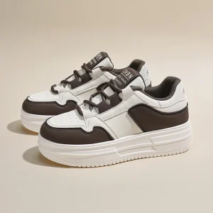 Women’s Trendy Casual Sports Shoes Autumn New Breathable White Thick-Soled Sneakers for Walking Versatile Style