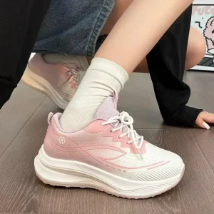 Women’s Trendy Casual Sports Sneakers Breathable Mesh Thick Sole Heightened Running and Walking Style with Rubber Insole