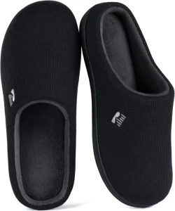Women’s Two-Tone Memory Foam Slipper with Cushioning Cotton Fabric Upper TPR Outsole for All Seasons
