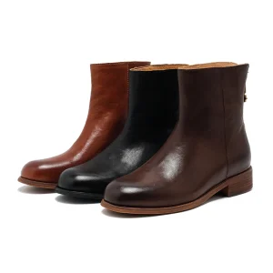 Women’s Versatile Ankle Boots Leather Upper Rubber Outsole Classic Fashion Design Height Increasing Lace Up Shoes