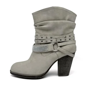 Women’s Vintage European Heel Boots Casual Heightening Fashion Heel Boots
