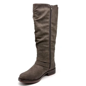 Women’s Vintage Fashion Round Toe Knee Boots Side Zipper Comfortable Warm Knee-high Boots