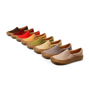 Women’s Vintage Genuine Leather Platform Slip-On Flats Light Weight Soft for Summer Autumn Spring