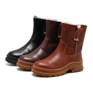 Women’s Vintage High Top Calf Boots Lightweight Rubber Outsole Spring Summer Fashion