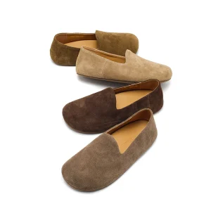Women’s Vintage Slip-On Flats Light Weight Soft Anti-Slippery Summer Autumn Spring Genuine Leather