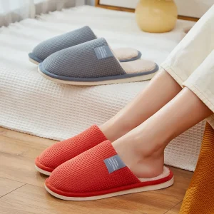 Women’s Warm Cotton Slippers Soft Non-slip Trend Men’s Slides Household Indoor Slippers