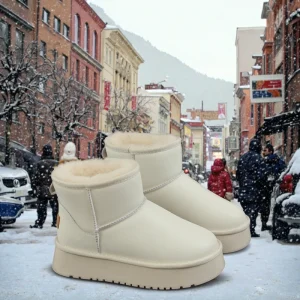 Women’s Warm Leather Uggs Snow Boots for Winter Outdoor Use