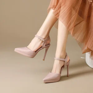 Women’s Waterproof Platform Stiletto High Heels New Style Hollow Pointed Toe High Heel for Summer Outdoor High Top