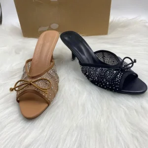 Women’s Wedding Shoes Elegant High Heeled Lace Upper Rubber Outsole Stiletto Heel Pointed Toe Rear Shoe