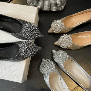 Women’s Wedding Shoes Pointed-toe Flat Shoes Summer New Style Fashionable One-piece Shoes