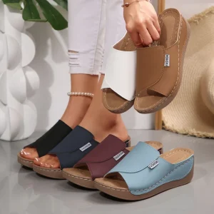 Women’s Wedge Sandals Platform Fish Mouth Open Toe Lightweight Breathable Anti pery On Summer Autumn Spring Beach