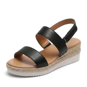 Women’s Wedge Sandals Platform Leather Lightweight Heel New Design Wedding High Quality for Party