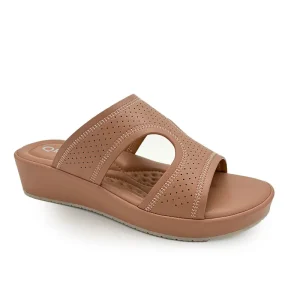 Women’s Wedge Slippers Summer Fashion Laser Slip On Thick Sole