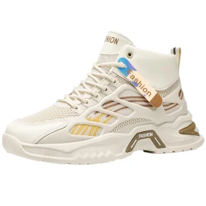 Women’s White Anti-Slippery Lace-Up Walking Shoes Casual Sneakers for Schools Students Winter Skateboarding Flat Shoes