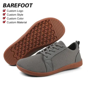 Women’s White Barefoot Sneakers Wide Toe Box Protection Lace Up Style Custom Casual Shoes for Men