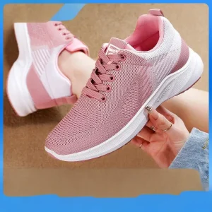 Women’s White Sneakers Spring Classic Fashion Trend Sports Shoes Anti-Slip Height Increasing Waterproof Features Rubber Insole