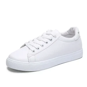 Women’s White Sneakers for Spring Autumn Walking Breathable Flat Running Shoes Anti Slip PVC Mesh Lightweight Rubber