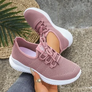Women’s White Toe Platform Lace Up PU Upper Sneakers Durable Fashion Trend Chunky Jogging Walking Shoes Autumn Spring Girls