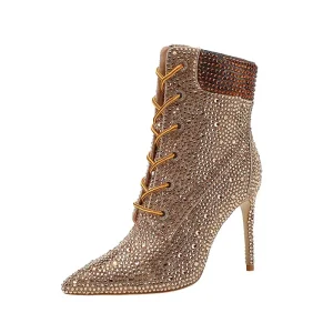 Women’s Winter Ankle Boots Patent Leather Buckle Closure Pointed Toe Thin Heel Women’s Boots