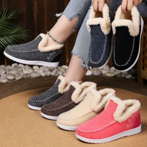 Women’s Winter Boots EU 36 46 With Faux Fur Collar Cozy Warm Snow Boots with Thick Insulation for Cold Weather