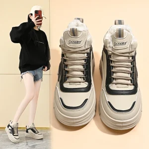 Women’s Winter Casual Sneakers Price Student Outdoor Heighten Korean Style Shoes Thickened Lining Skateboarding Shoes