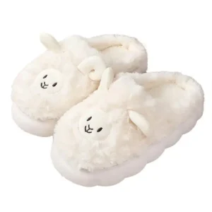 Women’s Winter Closed Toe Warm Soft TPR Outsole EVA Midsole Plush Upper Comfortable Cute Cartoon Pattern