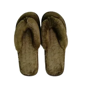 Women’s Winter Indoor Fluffy Flip Flops Soft Plush Non-Slip Slippers with Warm Flats and Slides for Home Use