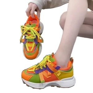 Women’s Winter New Student Running Sneaker Fashion Trend Mesh Breathable Soft Bottom Shoes with