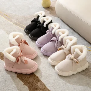Women’s Winter Thickened Mid Tube Snow Boots Thick Soled Outdoor Short Cotton Ankle Bootie Shoes