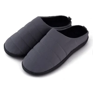 Women’s Winter Warm Faux Fur Lining Anti Slip Nylon Soft Cozy Quilted Memory Foam Clog Down Puff Mules Bedroom
