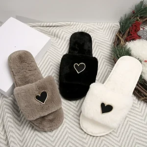 Women’s Winter Warm Plush Slippers Soft Fuzzy House Slippers Indoor Non-slip Bedroom Shoes