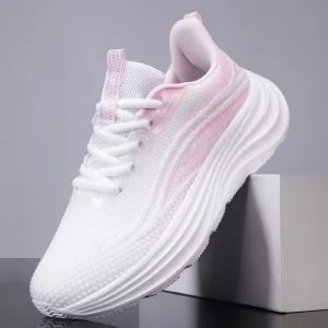 Women’s XUFA Summer Trend Casual Sneakers New Generation Light Soft Sole Lace Up Lightweight Mesh Genuine Leather Walking Shoes