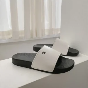 XIXITIAO High Quality PVC Women Flat Slippers Ladies Men Print Slippers Bathroom Bedroom Slippers Beach Sandals