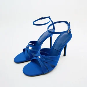 Xinzirain Custom Strappy Stiletto Slingback High Heel Sandals Women Modern Chic Style Open Toe Sandals