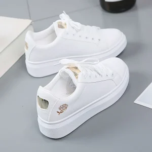 Xuanhui Fashion Low Top Zapatos De Mujer Outdoor Sport Skateboarding Flats White Casual Shoes Women’s Sneaker