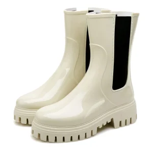 YL-1429 Custom Mid Calf Fashion Outdoor Women’s Water Resistant PVC Rain Boots for Ladies