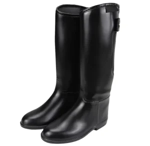 YL6161 Fashion Black Knee-high Anti-slip Breathable Waterproof Women’s PVC Rain Boots for Ladies