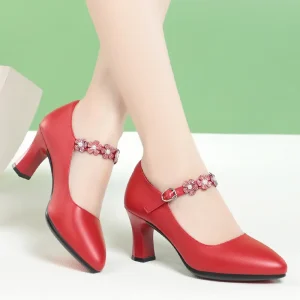 YSJ Y0 Dress Shoe Women Heel Leather Women’s Casual Shoe Wedding Shoe Bridal