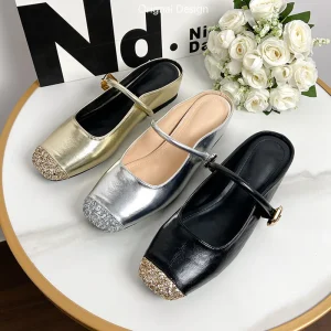YSJ Y0 Women’s Leather Shoe Flat Ballet Shoe Girl School Shoe Women’s Casual Shoe Business Formal Ladies Shoe Luxury Dress Shoe