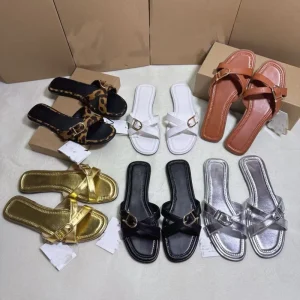 ZA** New Fashion Ladies Slides Slippers Summer Classic Women Slippers Slides Outdoor Cross Strap Flat Slide Sandals Shoes
