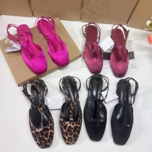 ZA** New Women’s Summer Sexy Slip-On Fashion Trend Slides Sandals One-Strap Flat Toe Clip Rhinestone PU Upper Beach Sandals