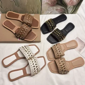 ZA** Women New High Quality Ladies Flat Sandals Slipper Summer Beach Shoes Female Outdoor Classic Women Flat Slides Slippers