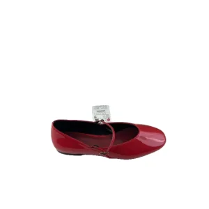 ZAR Spring New Arrival TRF Women’s Solid Patent Leather Ballet Flats Red Black Mary Jane Style Flat Buckle Strap