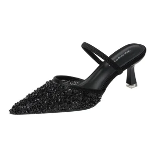 ZAZB Brand Custom Leather High Heels Shoes for Women Luxury Metal Buckle Sandals Wedding Bride Ladies and Chaussures Pour Femmes