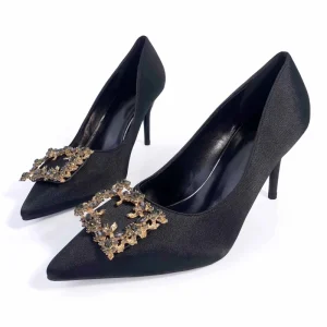 ZAZB Brand Custom Leather High Heels Shoes for Women Luxury Metal Buckle Sandals Wedding Bride Ladies and Chaussures Pour Femmes