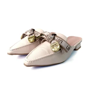 ZAZB Brand Custom Leather Shoes Luxury Flat Sandals and Women Ladies Mules Chaussures Pour Femmes